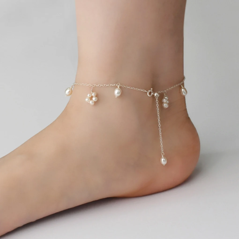

Жемчужная цепочка на ногу ручной работы, простые цепочки, аксессуары для одежды, женские украшения для отдыха, офиса, поездок на работу, подарки на День благодарения