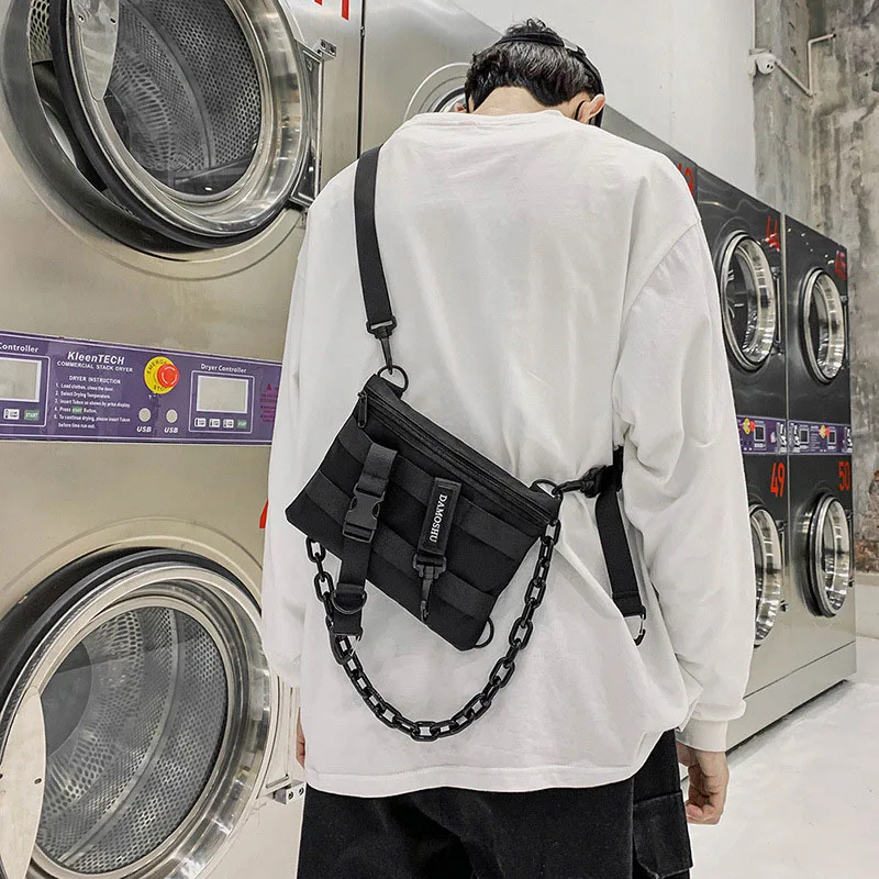Funktionale Taktische Brusttasche für Unisex, Modische Hip-Hop-Weste, Streetwear-Tasche, Hüfttasche für Damen, Schwarze Wild-Brusttasche – Detail 7