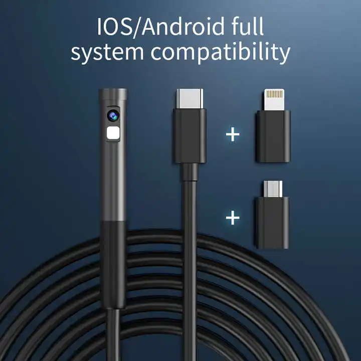 W300 Dual Lens Industrial Grade 1080p HD Endoscope Used for IOS Android 3-in-1 Connector Mobile Endoscope 3M Cable Exploration