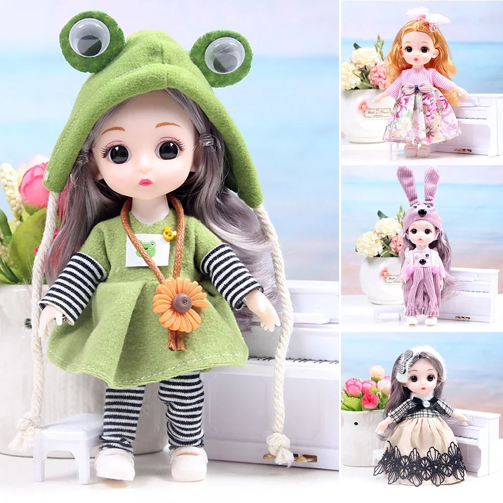 Mini DJD Multi Joint Doll Molly Girl Doll 17cm Removable Doll Toy Set with Box Girl's Birthday Gift Desktop Decorative Ornaments
