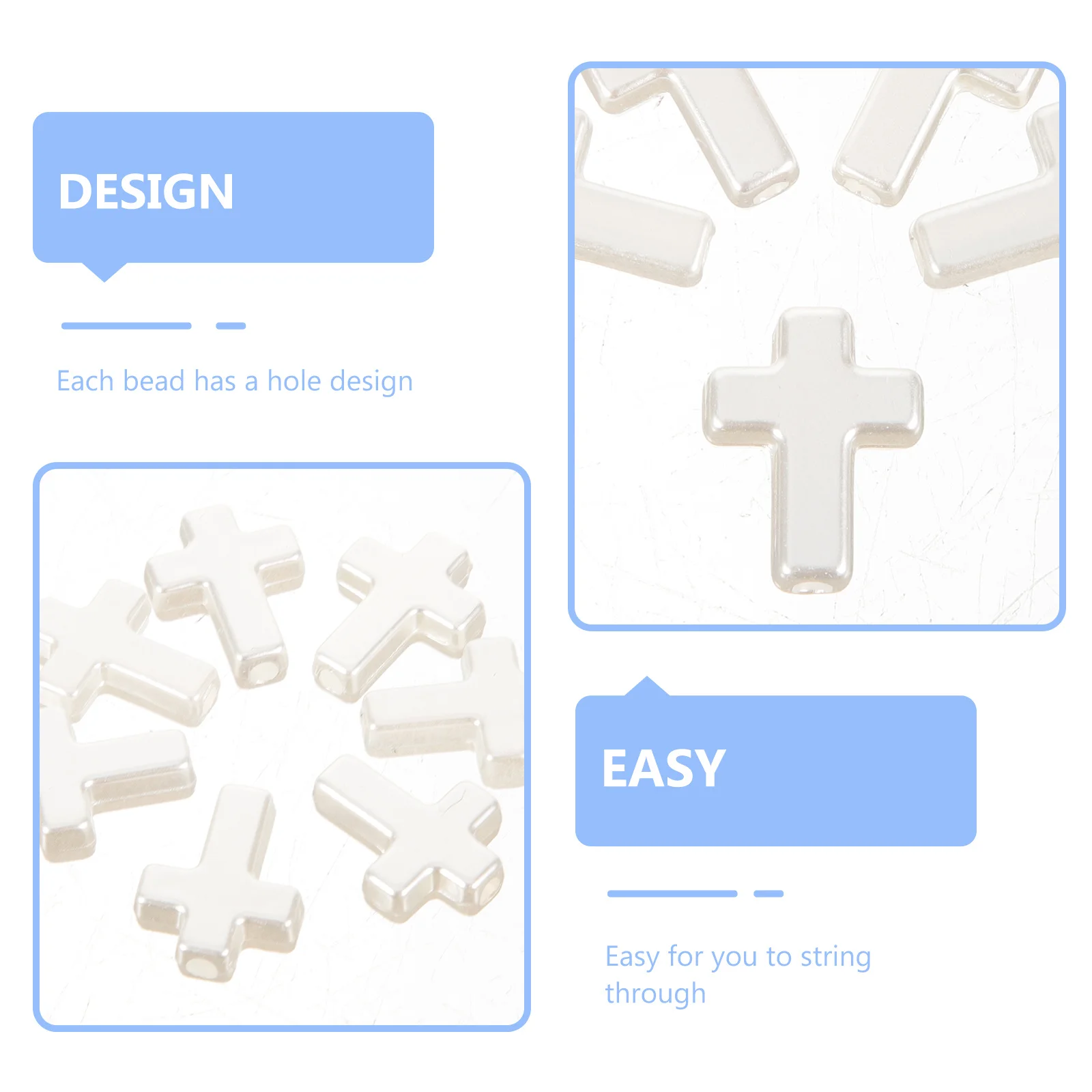 60 قطعة من خرز فاصل على شكل صليب من الأكريليك خرز فضفاض للأساور طقم صنع المجوهرات اليدوية سوار خرز ذاتي الصنع