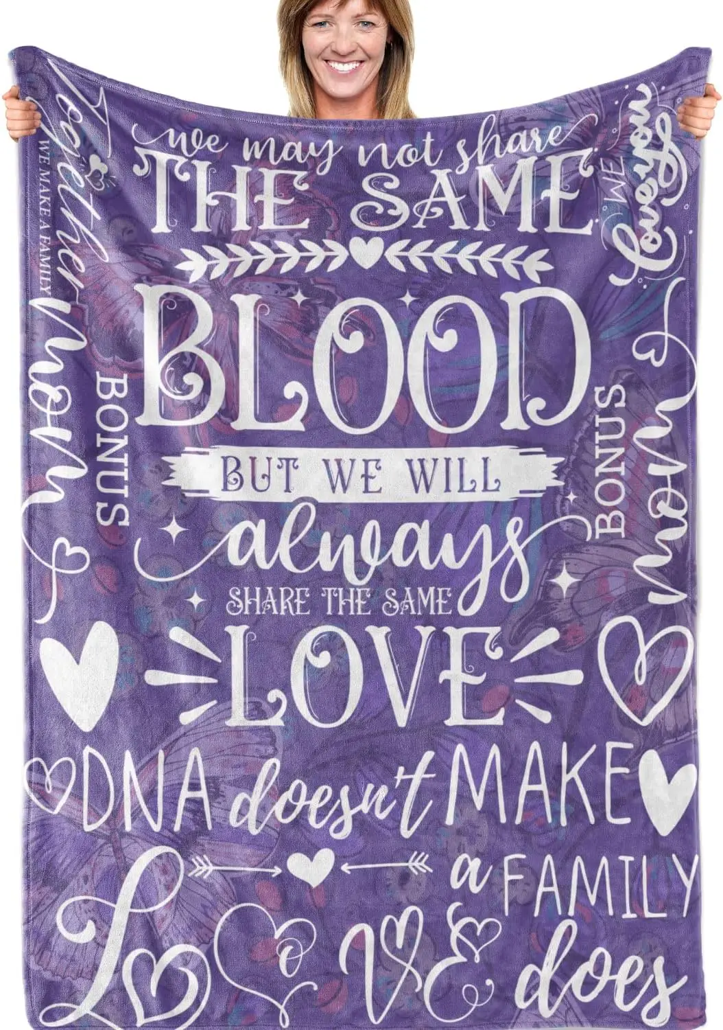 

Bonus Mom Stepmom Gifts Blanket - Soft Throw Mother's Day Birthday for Stepmother