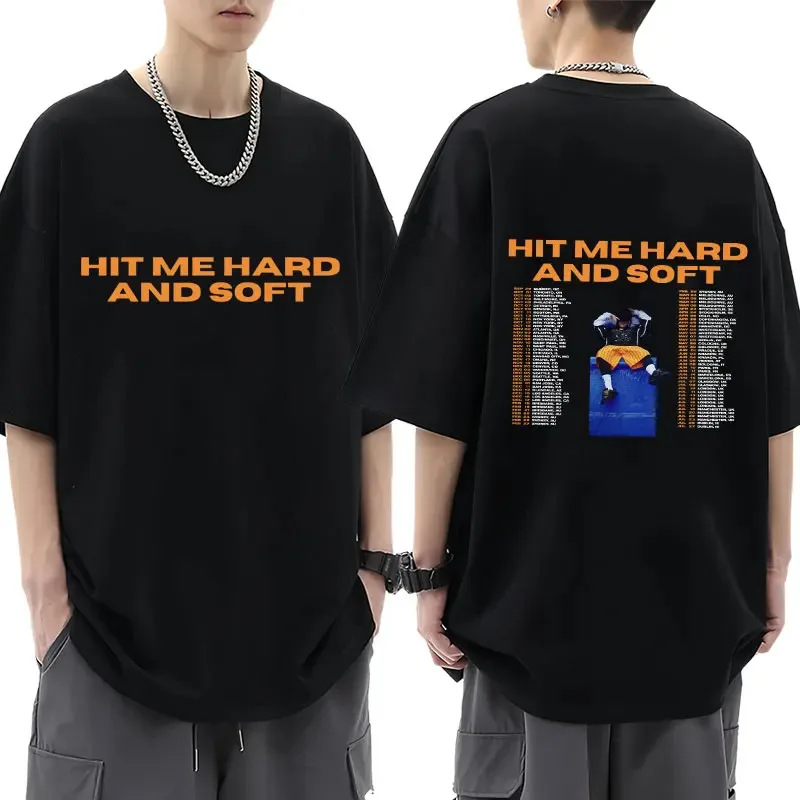 Hit Me Hard and Soft 2024 Tour Graphic T-Shirt Men's Clothing Fashion Hip Hop Harajuku T Shirts Cotton Oversized Tops Fans Gift