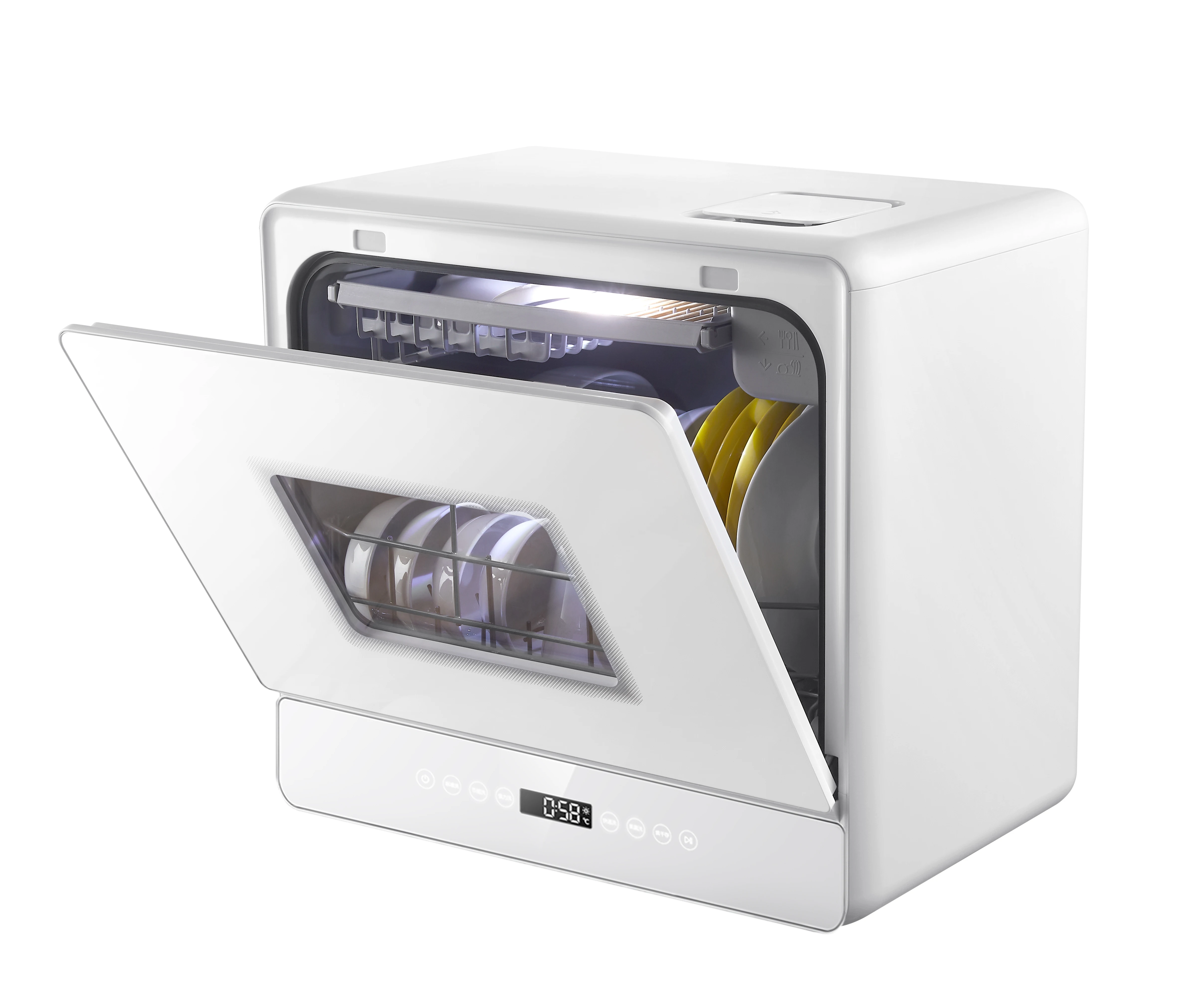 

Kitchen Home Electric Automatic Dishwasher Countertop Small Dishwasher UV Portable Touch Control Dishwasher