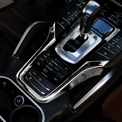 ABS Car Center Console Decorative Frame Sticker For Porsche Cayenne 2011 2012 2013 2014 2015 2016 2017 Car Interior Accessories