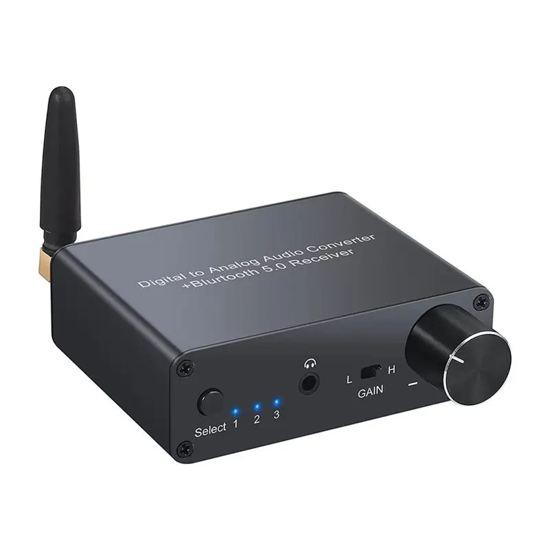 AS95 3X 192k DAC Converter with Headphone for Amp Digital to Analog Converter 3.5mm Audio Adapter Bluetooth Receiver