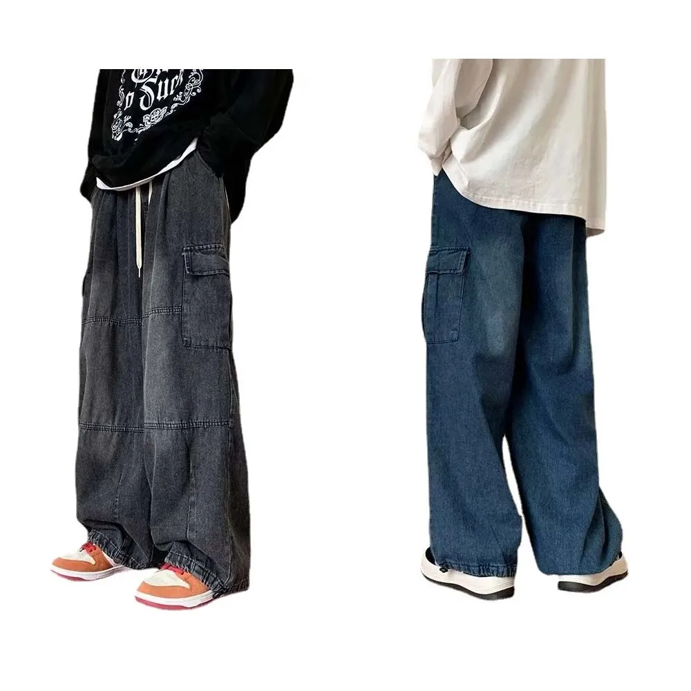 Men Spring Autumn Trousers y2k baggy jeans Male Streetwear Hip Hop Loose Jeans Fashion Casual  Retro Cargo Pants