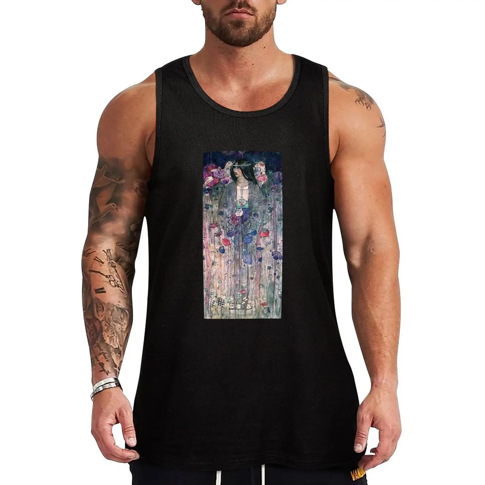 

Charles Rennie Mackintosh In Fairyland 1897 Tank Top gym shirts male top sleeveless Men's t-shirts cotton t-shirts man