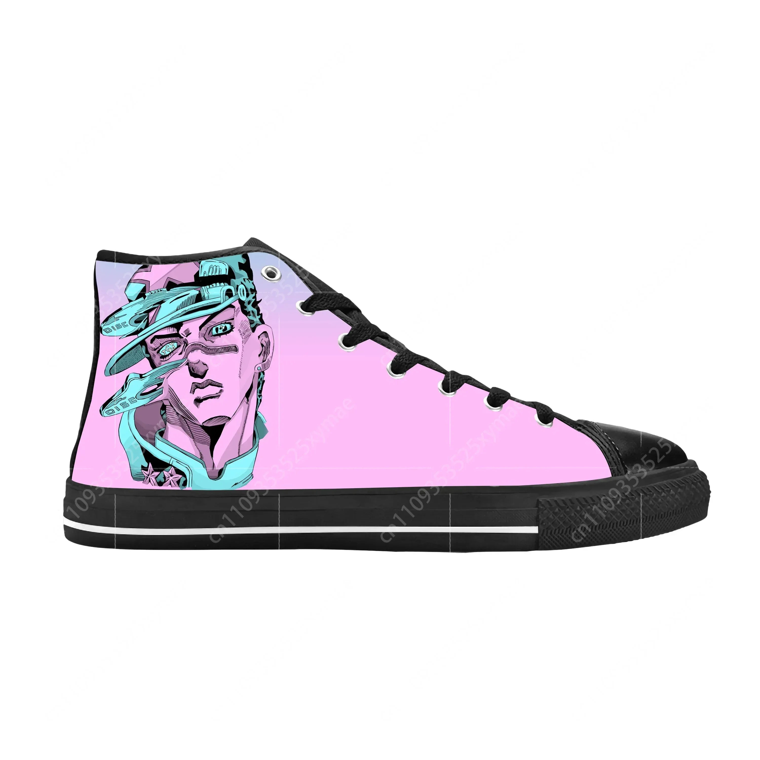 Anime Manga Jojo Bizarre Adventure Cujoh Jolyne Casual Cloth Shoes High Top Comfortable Breathable 3D Print Men Women Sneakers