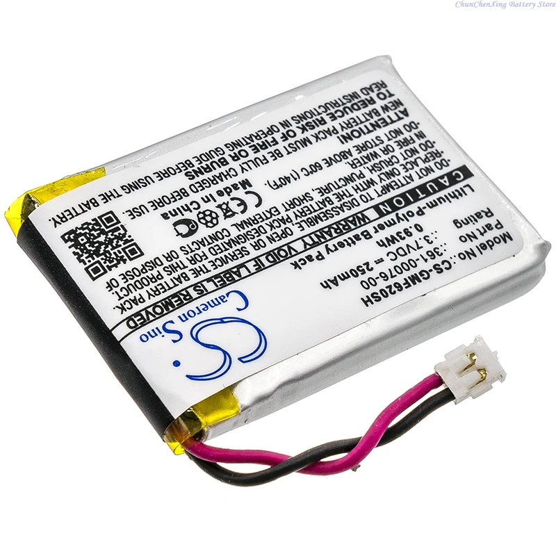 Replacement 3.7V 250mAh  Smartwatch Battery 361-00076-00 for Garmin Forerunner 620