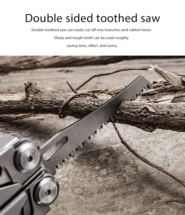 16-in-1 Multitool-Zange, faltbar, aus Edelstahl, Taschen-EDC-Überlebenswerkzeug-Set, tragbare Camping- und Wander-Ausrüstung für den Außenbereich – Detail 12