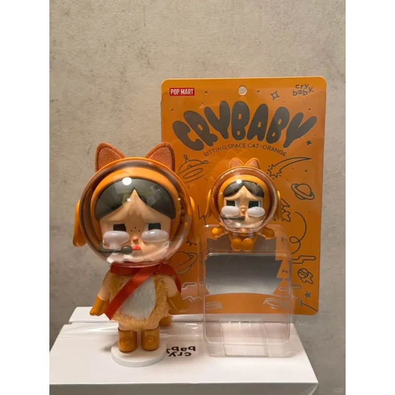 

POPMART CRYBABY Space Astronaut Cat Figurine Creative Exquisite Decorative Trendy Blind Box Genuine Home Furnishing Peripheries