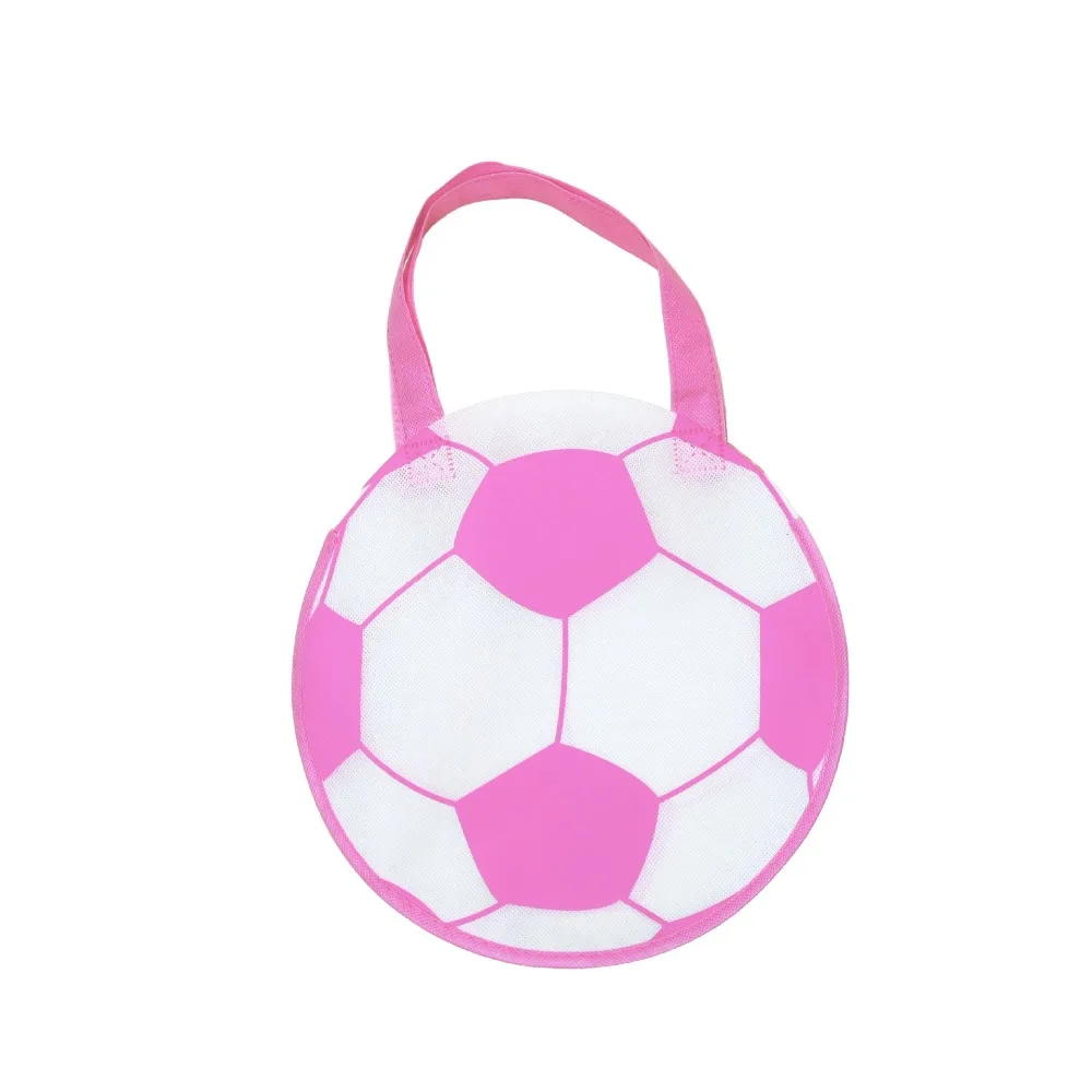 5–20 Stück runde, nicht gewebte Geschenktüten mit Fußball-Motiv für Fußball-Karneval, Feier, Geburtstagsfeier, Feiertage, Süßigkeiten-Geschenktüten – Detail 2