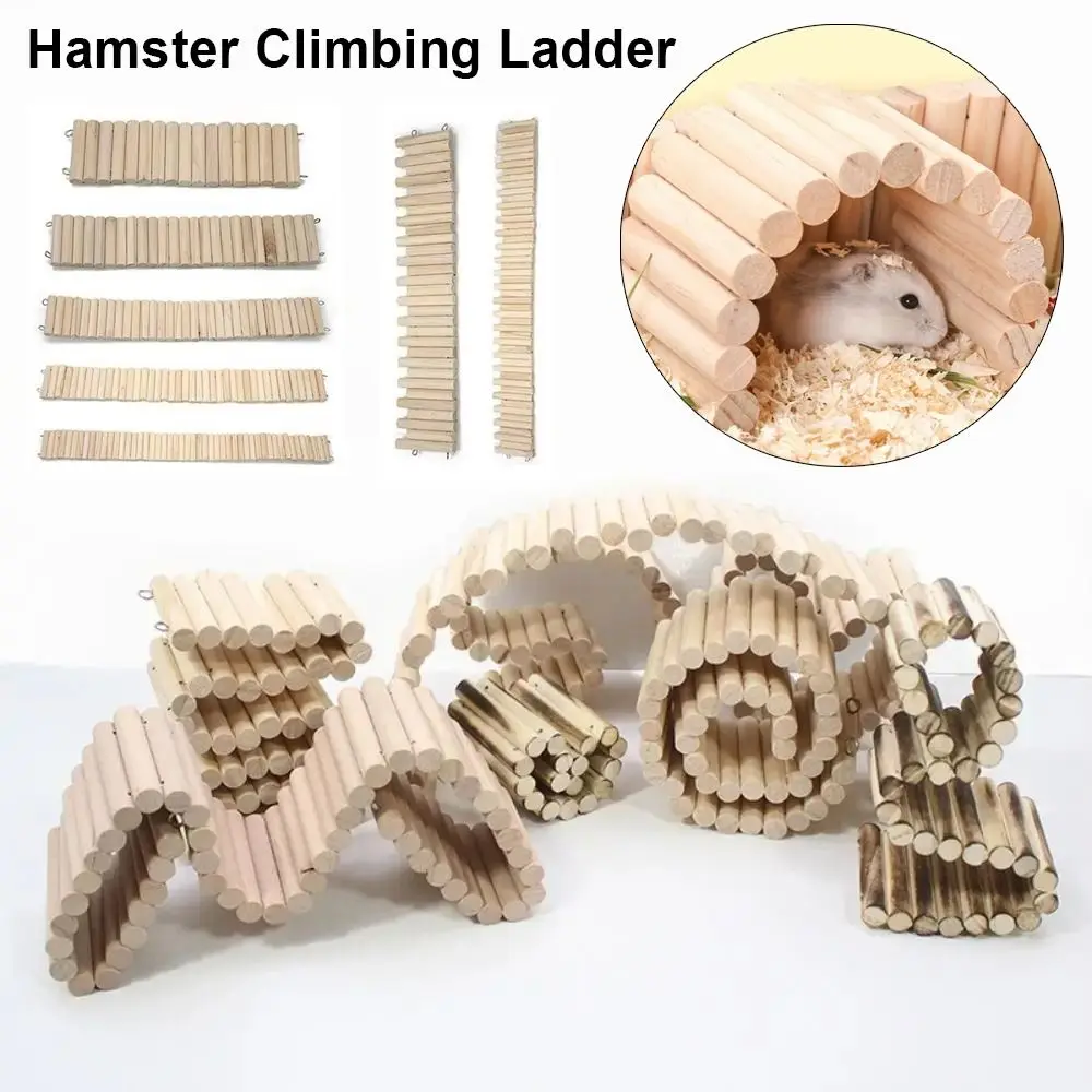 1Pcs Wire Series Connection Hamster Climbing Ladder Easy To Install Multifunctional Suspension Bridge Cage Decoration Wooden