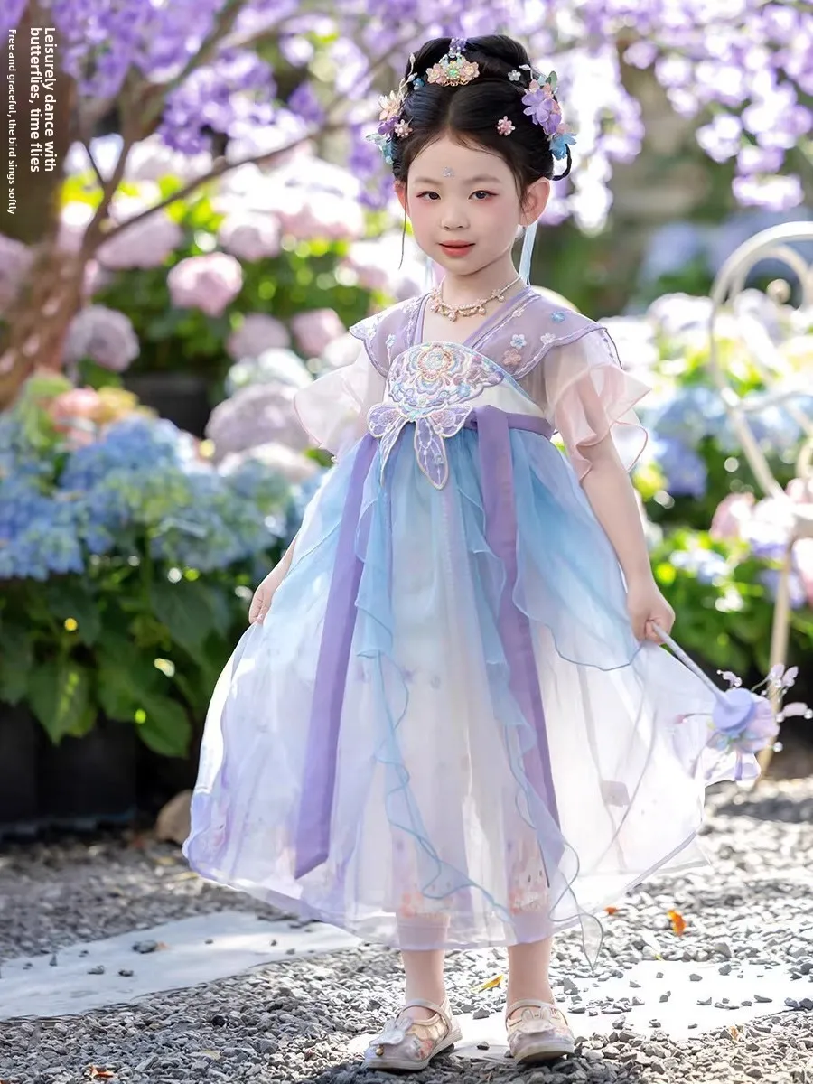 Elegant-hanfu-brode-bleu-et-violet-pour-filles-costume-traditionnel-chinois-pour-enfants-style-feerique-ancien-vetements-pour-filles