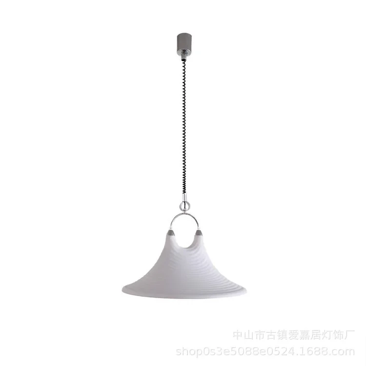 

Medieval Harvest Corner Painted Restaurant Chandelier Trumpet Light SpaceAge Retractable Stripe