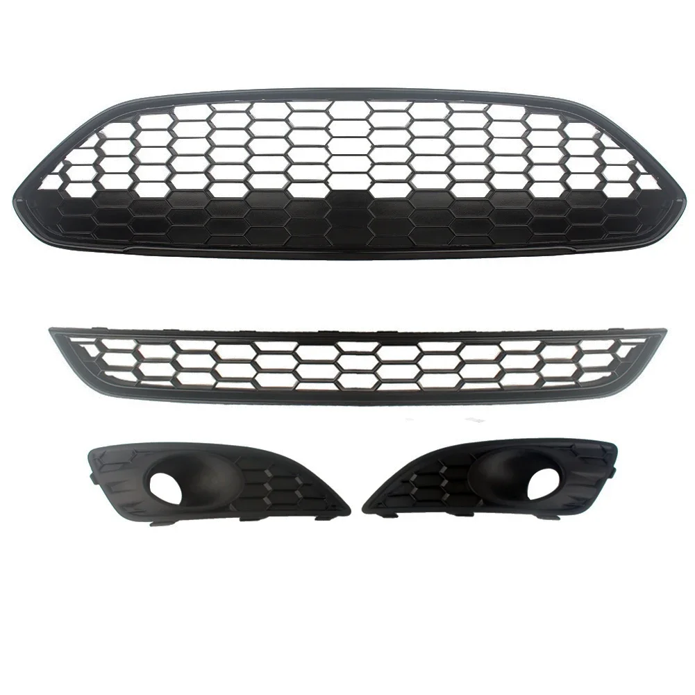 

Honeycomb Front Bumper Upper Lower Grille Grill For Ford Fiesta 2013 - 2017