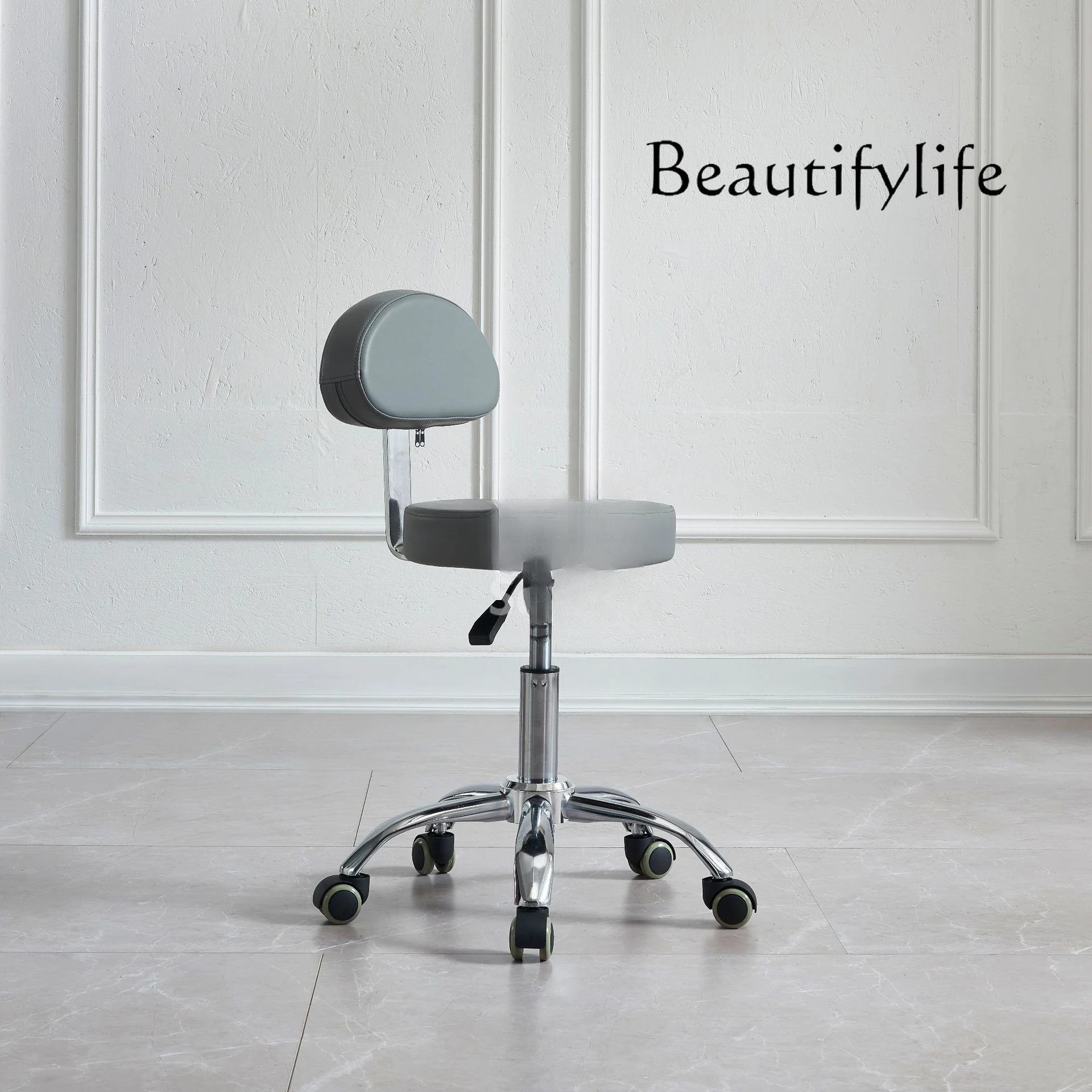 ร้านตัดผมพิเศษเก้าอี้ล้อเลื่อนเก้าอี้กลมยกร้านเสริมสวยเก้าอี้สํานักงานออกแบบความรู้สึกเรียบง่ายสูง