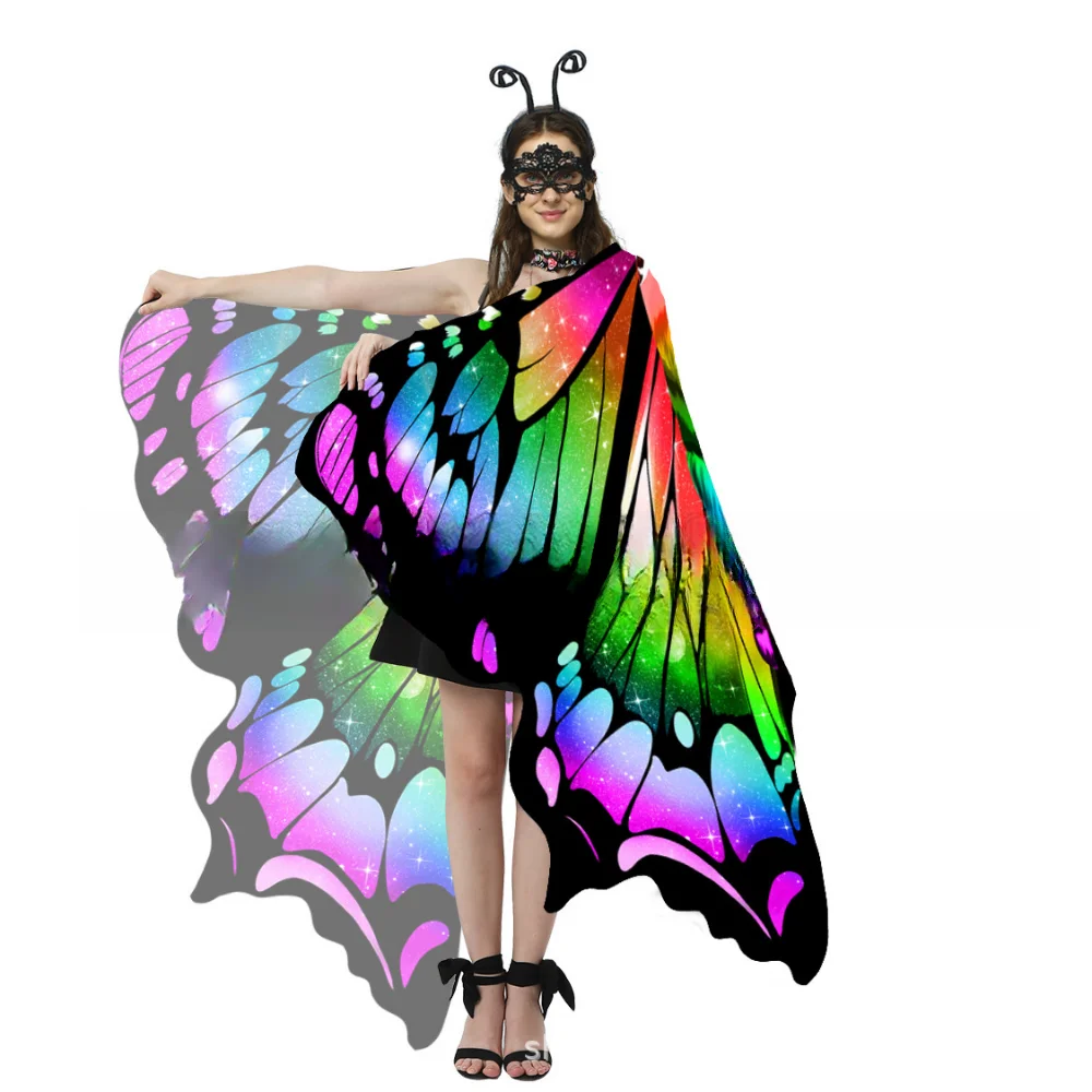 Butterfly Wings Costume Adults Halloween Butterfly Costume for Fairy Ladies Cape Nymph Pixie Cloak Cosplay Party Festival New