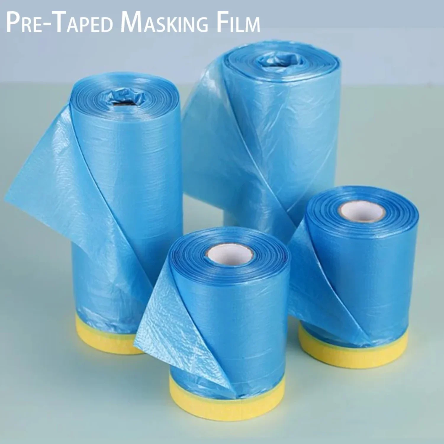 Film de masquage haute performance pré-adhésif - Bâche en plastique PE pour l'automobile et la peinture, sans résidu, idéal pour les peintres