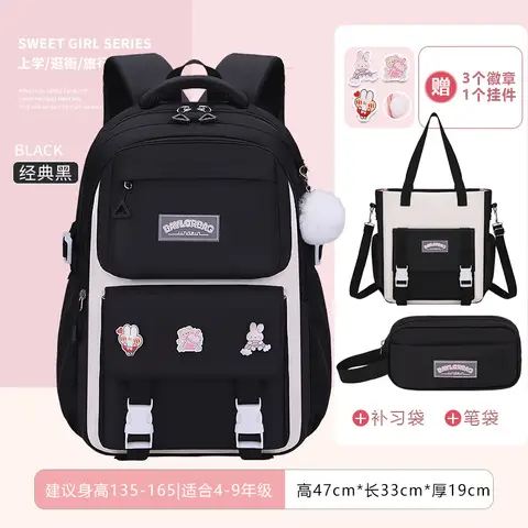 New middle and high school students schoolbag girls large capacity burden reduction children backpack