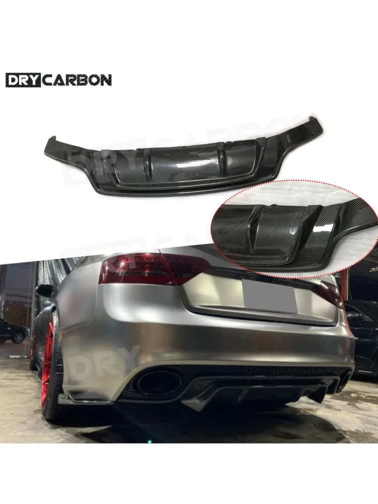 Trockener Kohlefaser-Heckdiffusor Stoßstangenspoiler für Audi A5 RS5 2012-2016 Hecklippe Stoßstangenschutz Auto-Styling Karosserie-Kits FRP