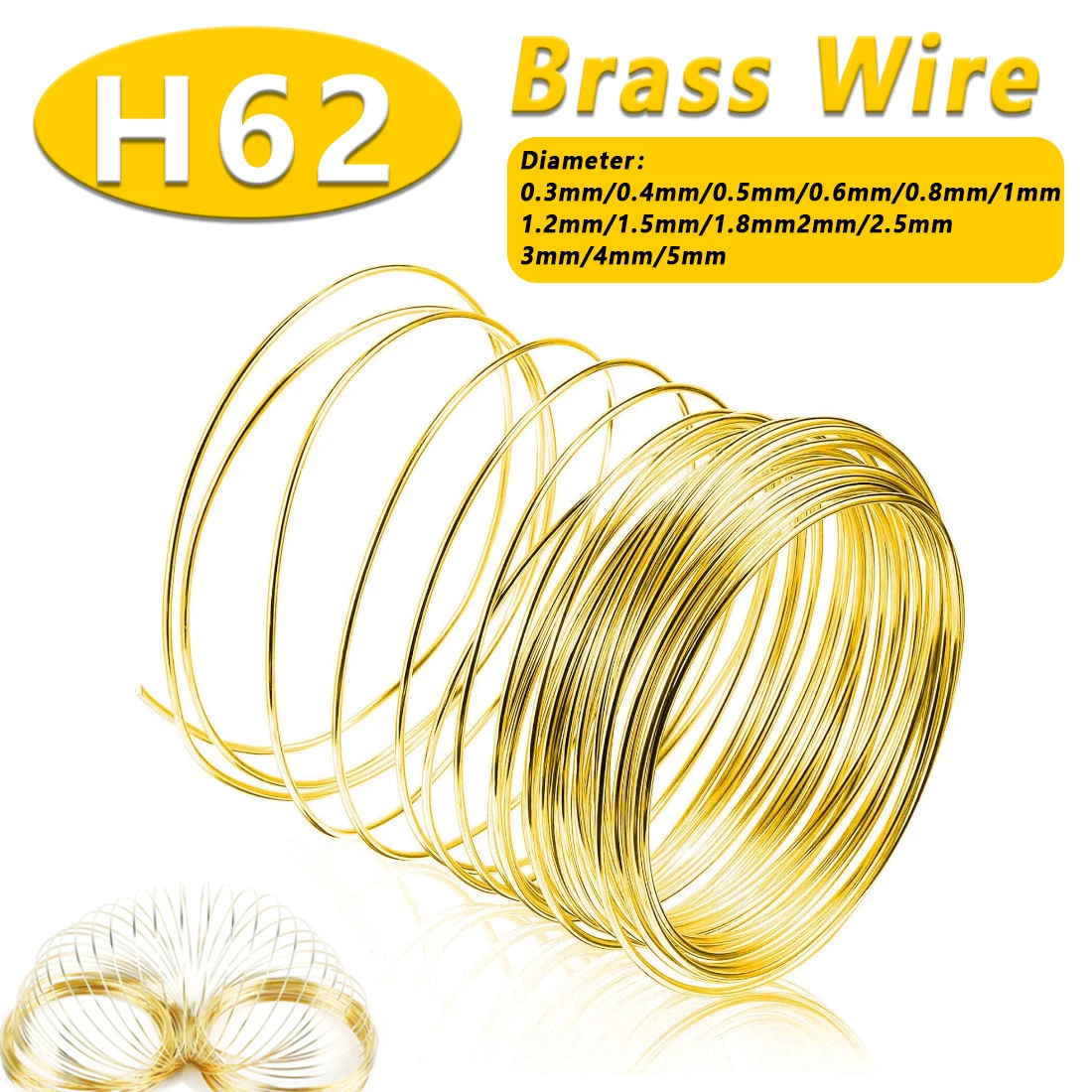 Solid Brass  Soft Brass round Wire  Brass Wire Brass Metal Wire 0.3mm ~ 5mm For DIY Jewelry Making Craft