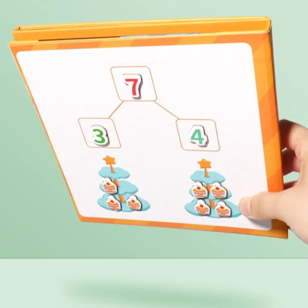 Brinquedos educativos magnéticos de matemática, livro colorido, auxiliares de ensino, adição de aritmética montessori de 0 a 20 brinquedos
