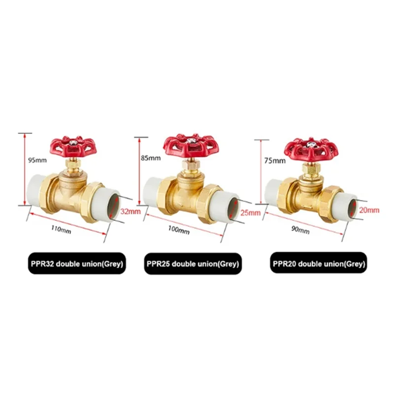 AT63-PPR Gate Valve Hot Melt Double Union Tap Water Pipe Switch