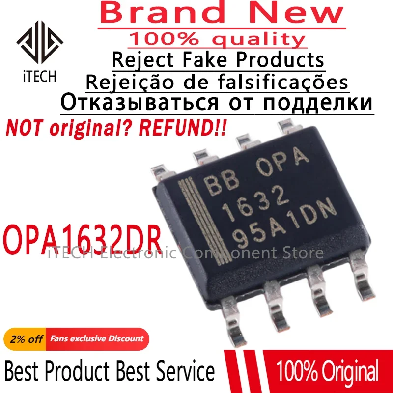 

5PCS/lot Original and Genuine OPA1632DR OPA1632 OPA 1632 SOP-8.Chipset