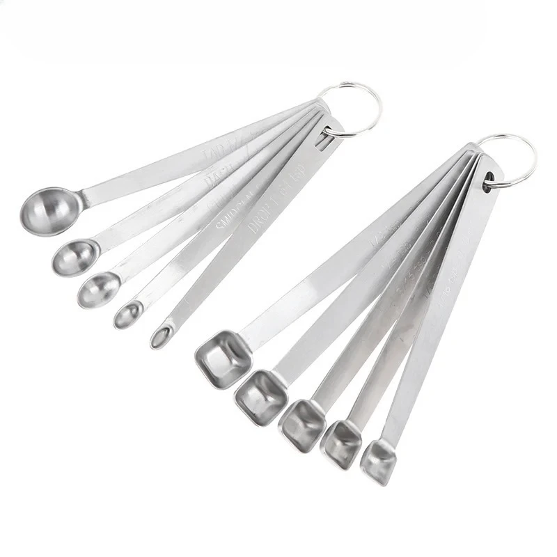 5Pcs Stainless Steel Measuring Spoons Set, Heavy Duty Metal Dry & Liquid Ingredients Kitchen Cooking Gadget with Easy-Read