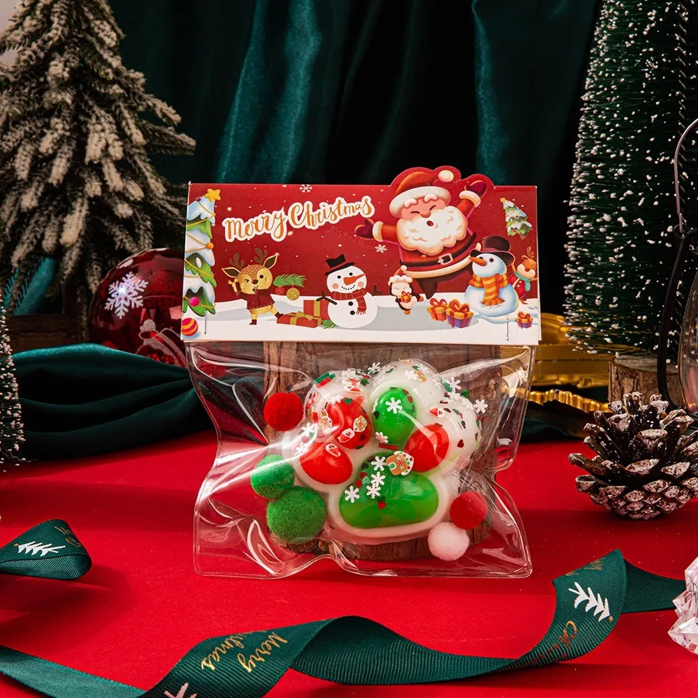 Novidade macio gato pata squeeze brinquedo waffle elástico natal fidget boneca dos desenhos animados donut pitada comida série brinquedo crianças