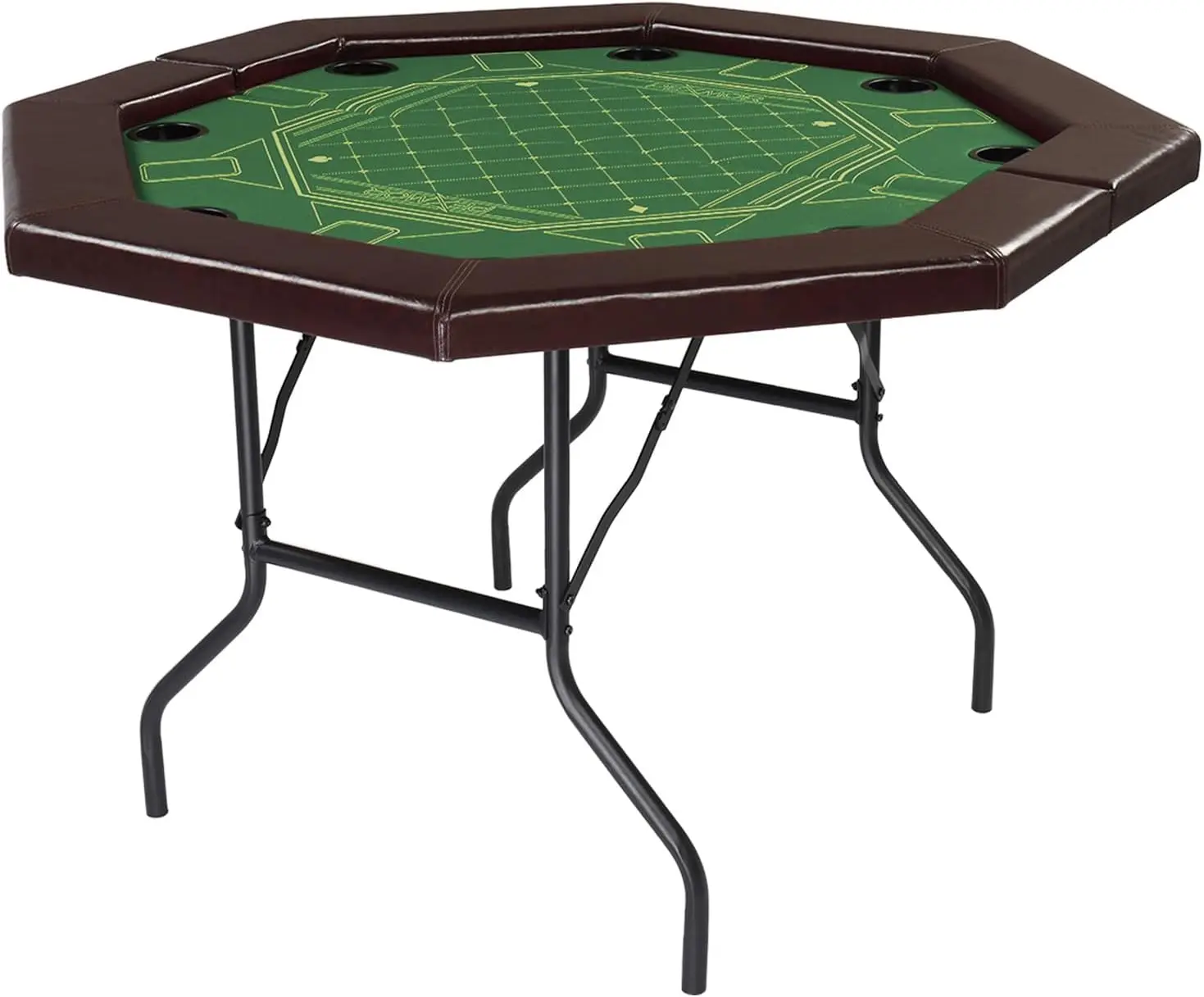 Foldable Poker Table, 8 Player Octagonal Folding Texas Table Blackjack Table