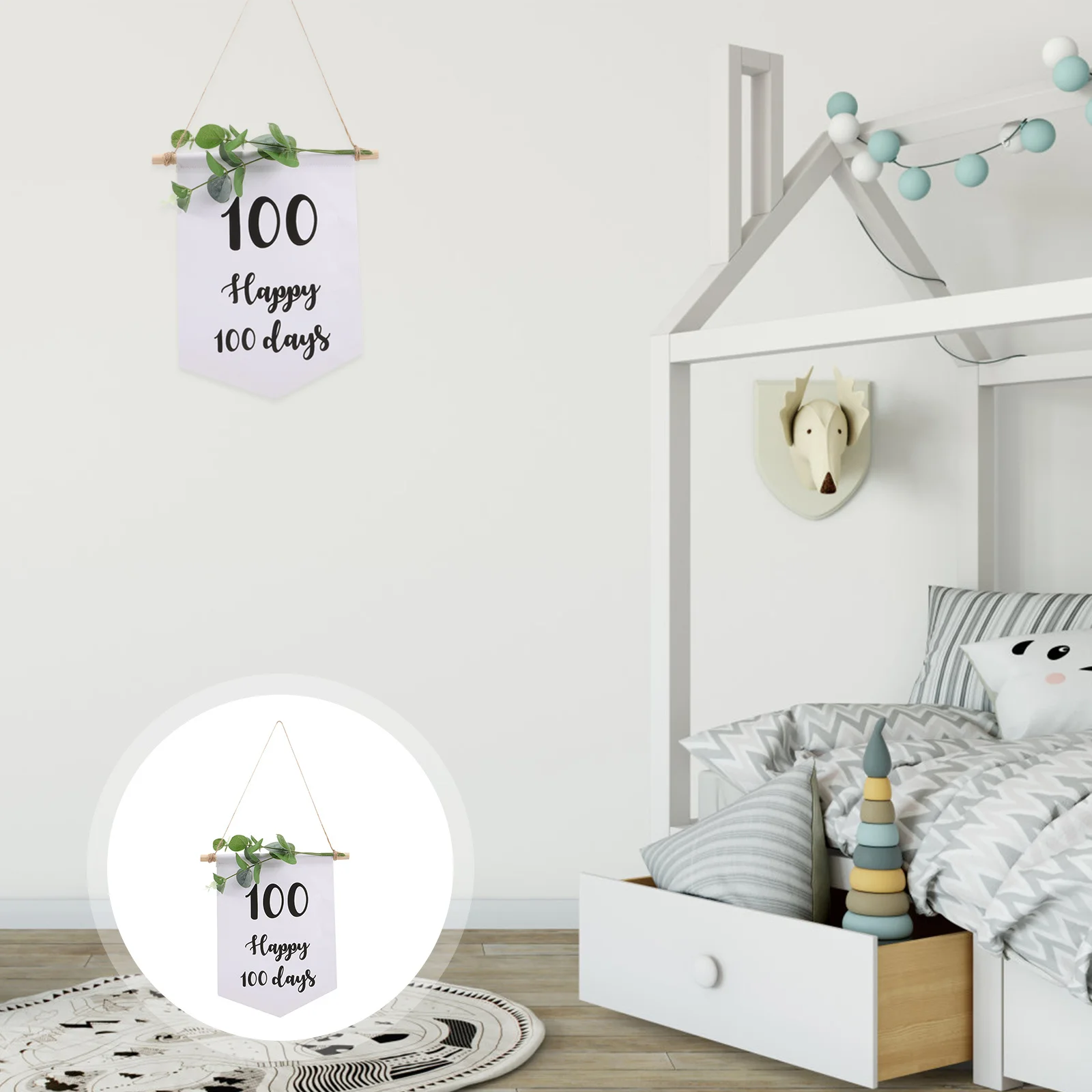 

Hundred Days Party Decoration 100 Days Banner Baby Boys Girls Hanging Decor Fun Intensive Atmosphere Long Lasting