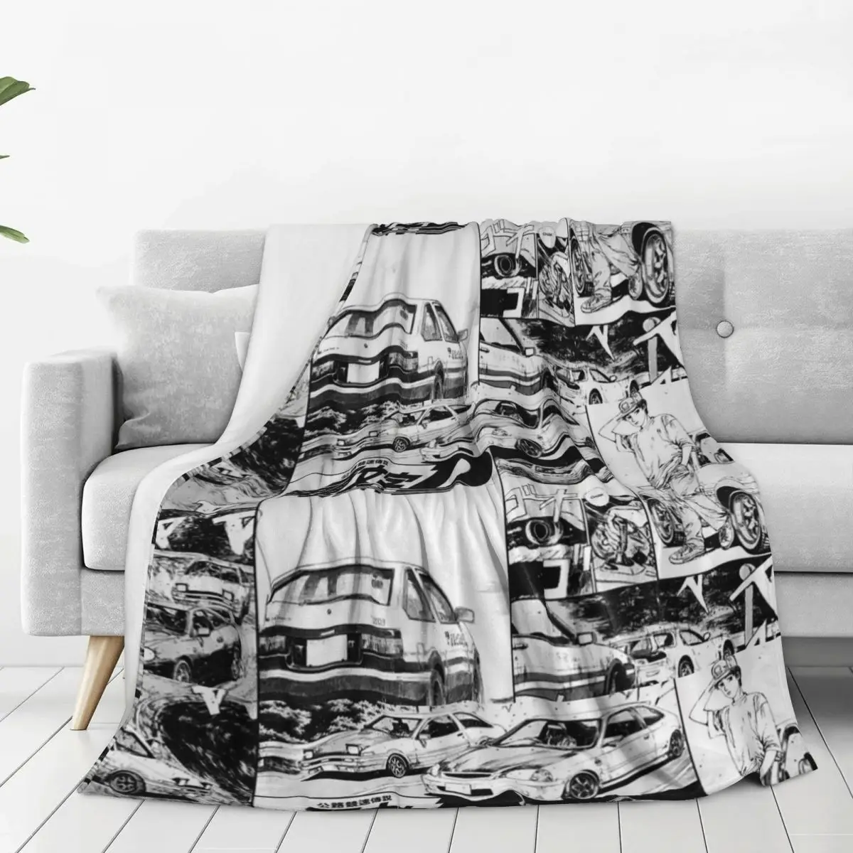 Initial D Blanket Flannel Breathable Sofa Throw Blankets For Home Bedroom Outdoor Throws Bedspread Quilt