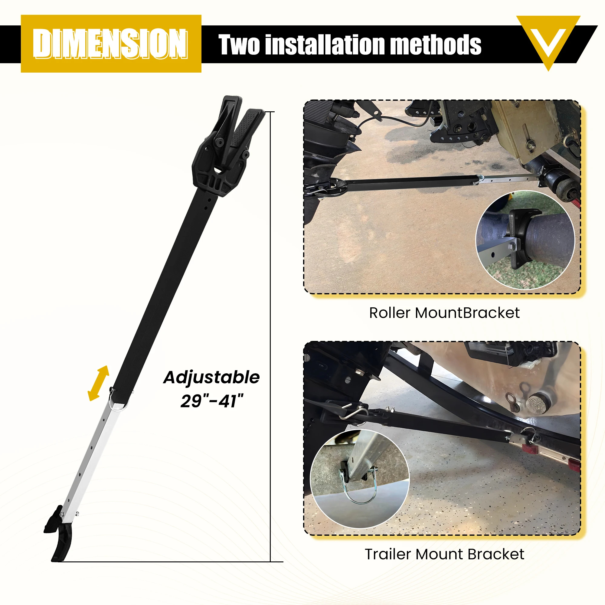 Adjustable Shock Absorber Boat Transom Saver with Composite Heads Engine Securing Rollers & Trailer Brackets Boat Accessories