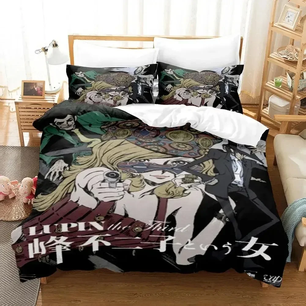 Anime Lupin the Third Mine Fujiko Bedding Set Duvet Cover Bed Set Quilt Cover Pillowcase Comforter king Queen Size Boys Adult