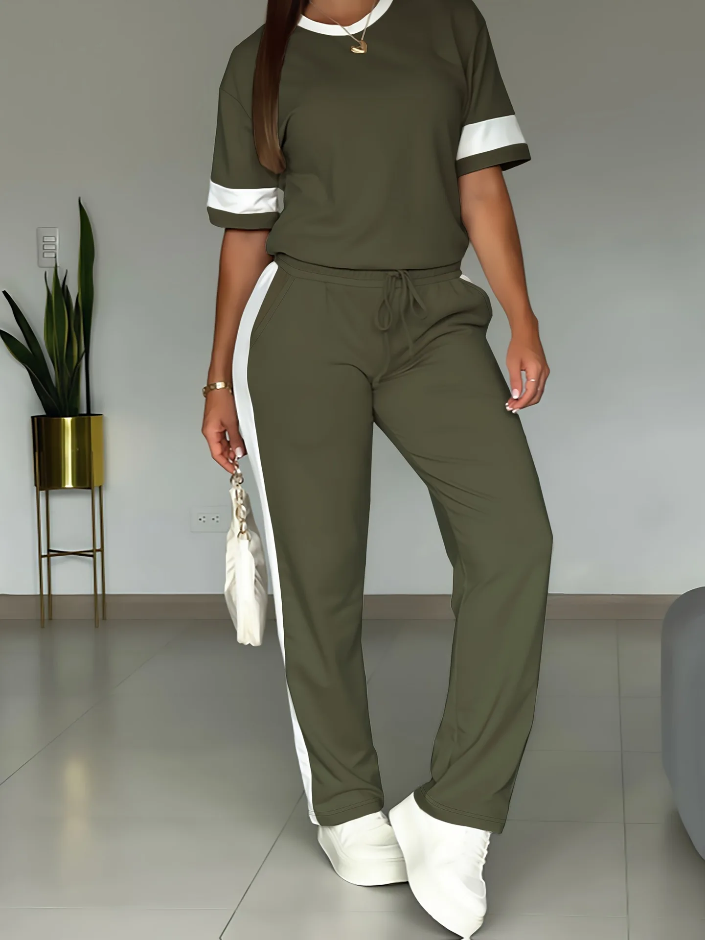 تخصيص 2 قطعة المرأة مجموعة ربيع الخريف موضة جديدة طويلة الأكمام الدنيم بلوزات وسراويل دعوى الطرف #1