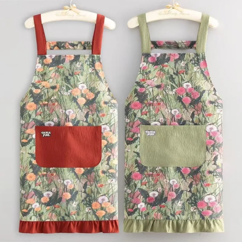 Anti Fouling Korean Version Apron Pure Cotton Wear Resistant Kitchen Household 2026 New Catering Special Breathable Durable