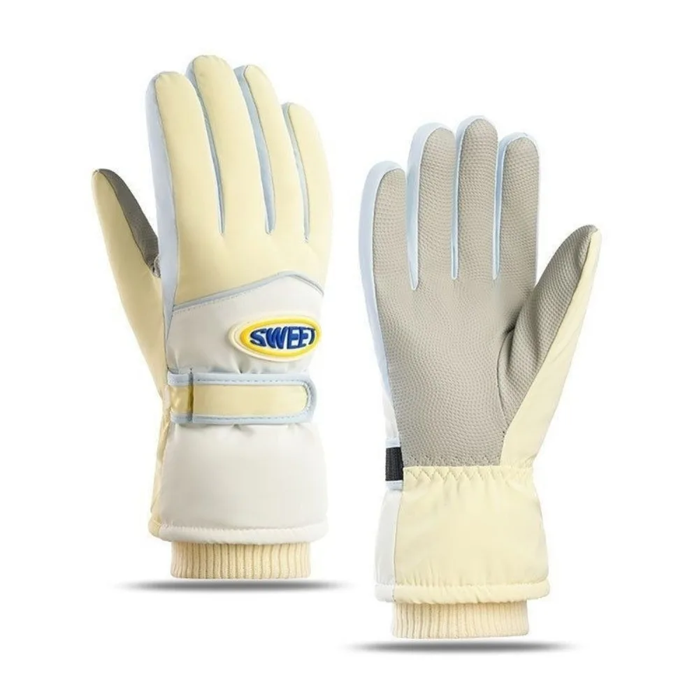 1 Pair Full Finger Snowboard Gloves Waterproof Lining Touch Screen Gloves Warm Keep Soft Skiing Gloves Outdoor Activities