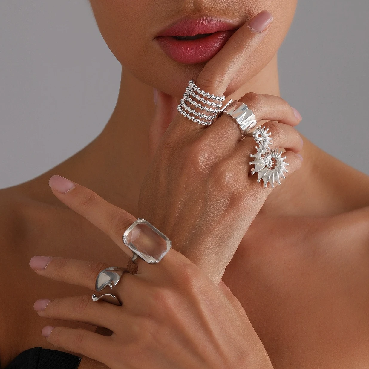 Matte Metal Adjustable Ring Minimalist Indie Aesthetic Stackable Dainty Jewelry Gift for Women Effortless Chic