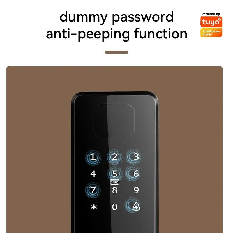 Smart Password Fingerprint Lock One Grip Open Tuya Semi Automatic Smart Lock Magnetic Card Anti Theft Door Lock