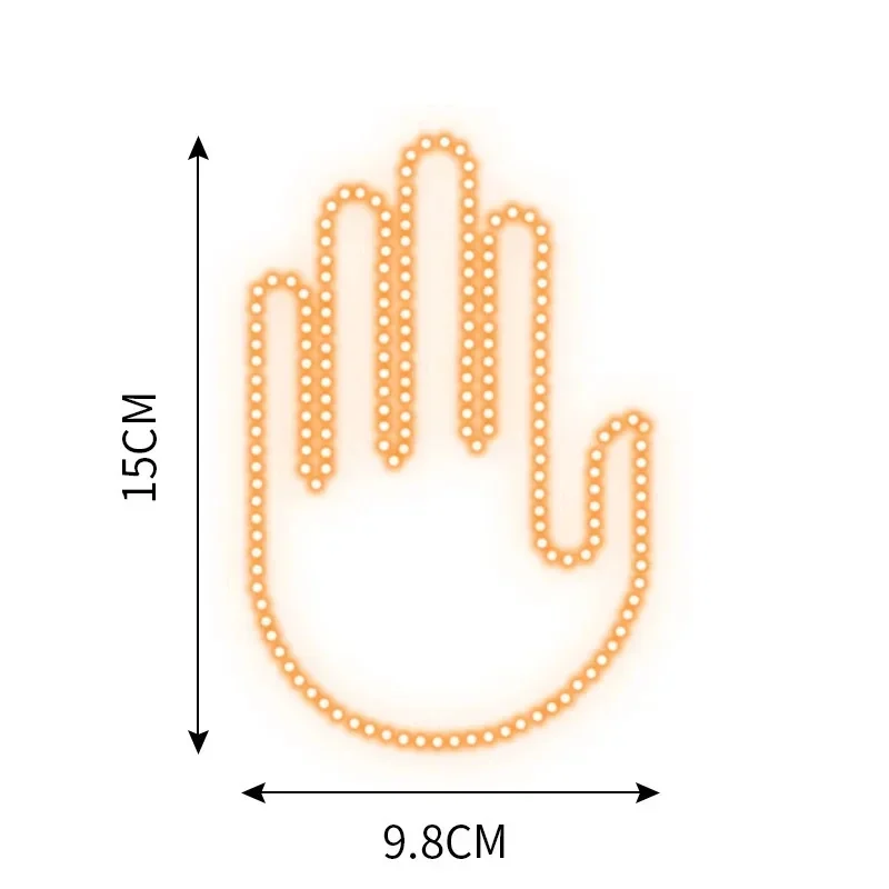 Funny Car Finger Light with Remote Road Rage Signs Middle Finger Gesture Light Auto Amber Middle Finger Warning Brake Light