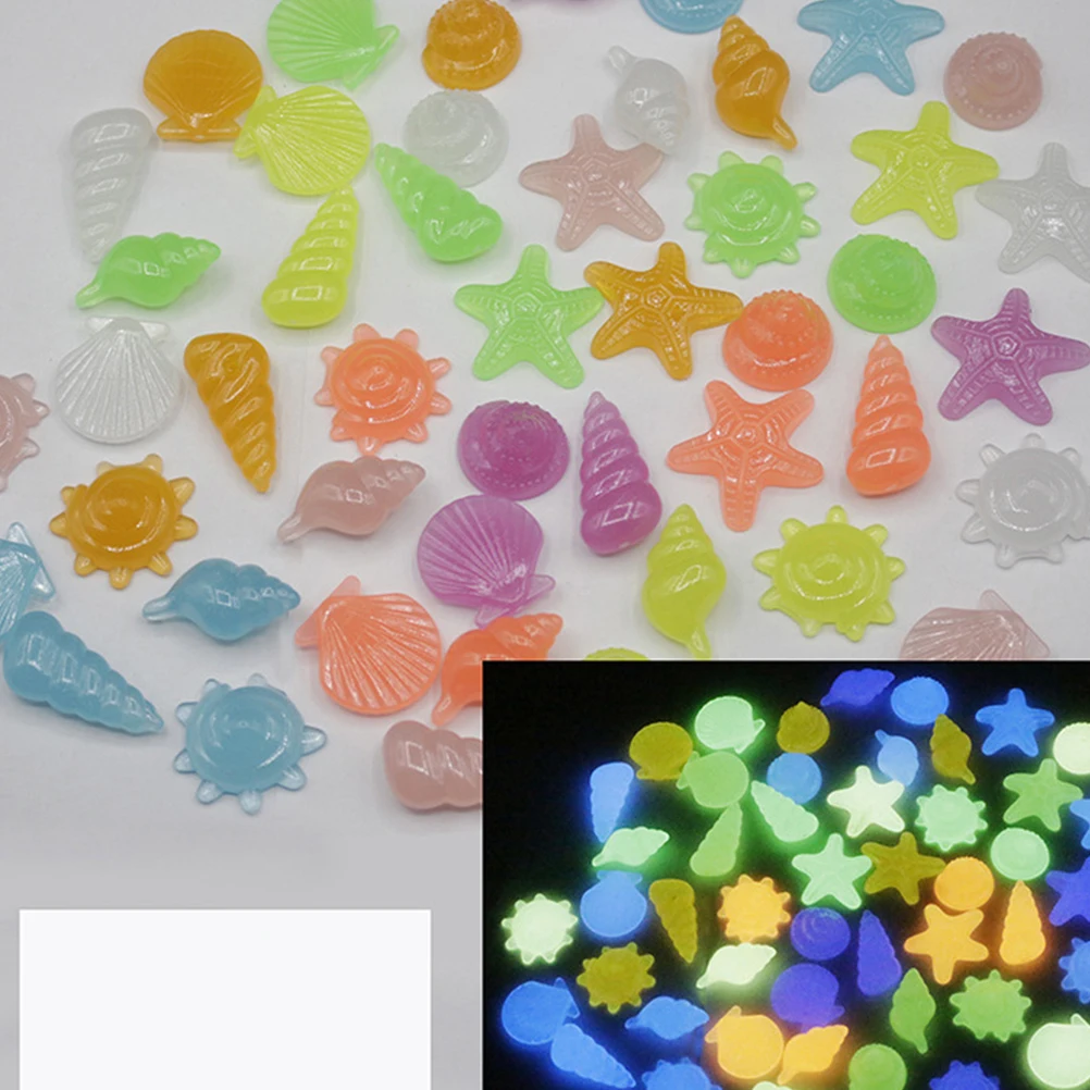 

1 Set Luminous Shell Plastic Simulation Sea Star Diy Handmade Decoration Keychain Pendant Filler Bright Durable Eco-Friendly