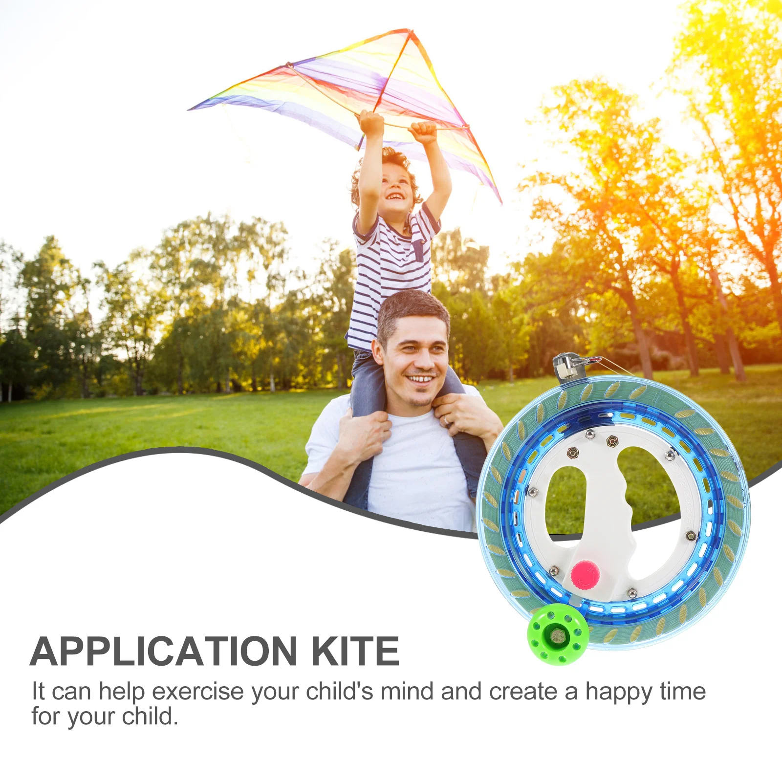 1set 1Set Reel Winder Blue Lightweight Durable Kite Line Wheel Outdoor Flying Portable Lockable Hand Hold String Spool Kite