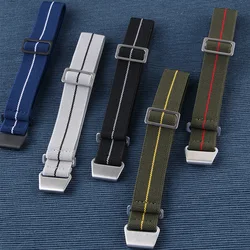 Elastic Nylon Band for Seiko for Rolex for OEMGA for Tudor Watch Sport Bracelet Parachute Watch Strap18mm 20mm 22mm Width