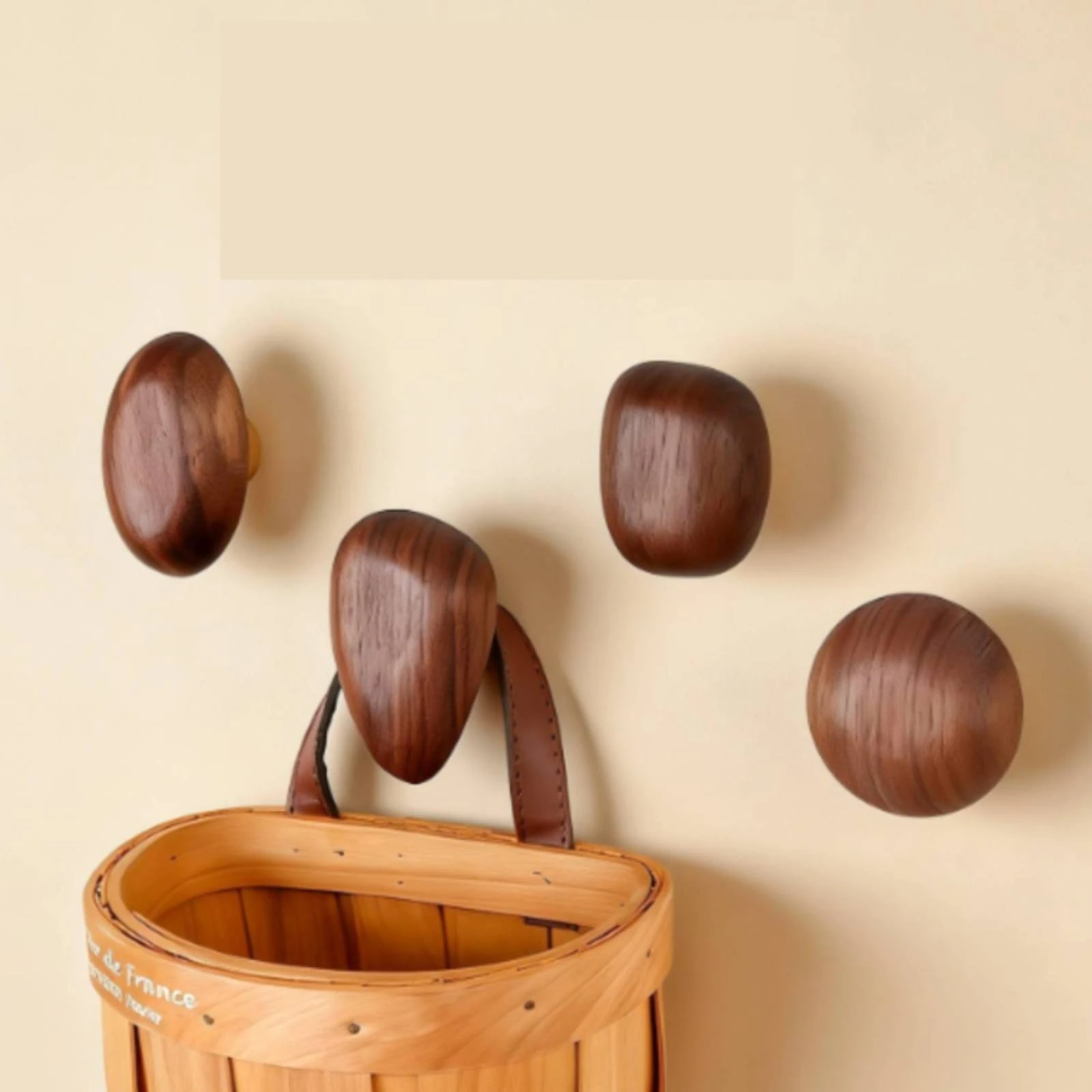 Wooden Wall Hook Natural Wood Coat Peg Wall Hook with Screws Modern Coat Peg Minimalist for Entryway, Bedroom