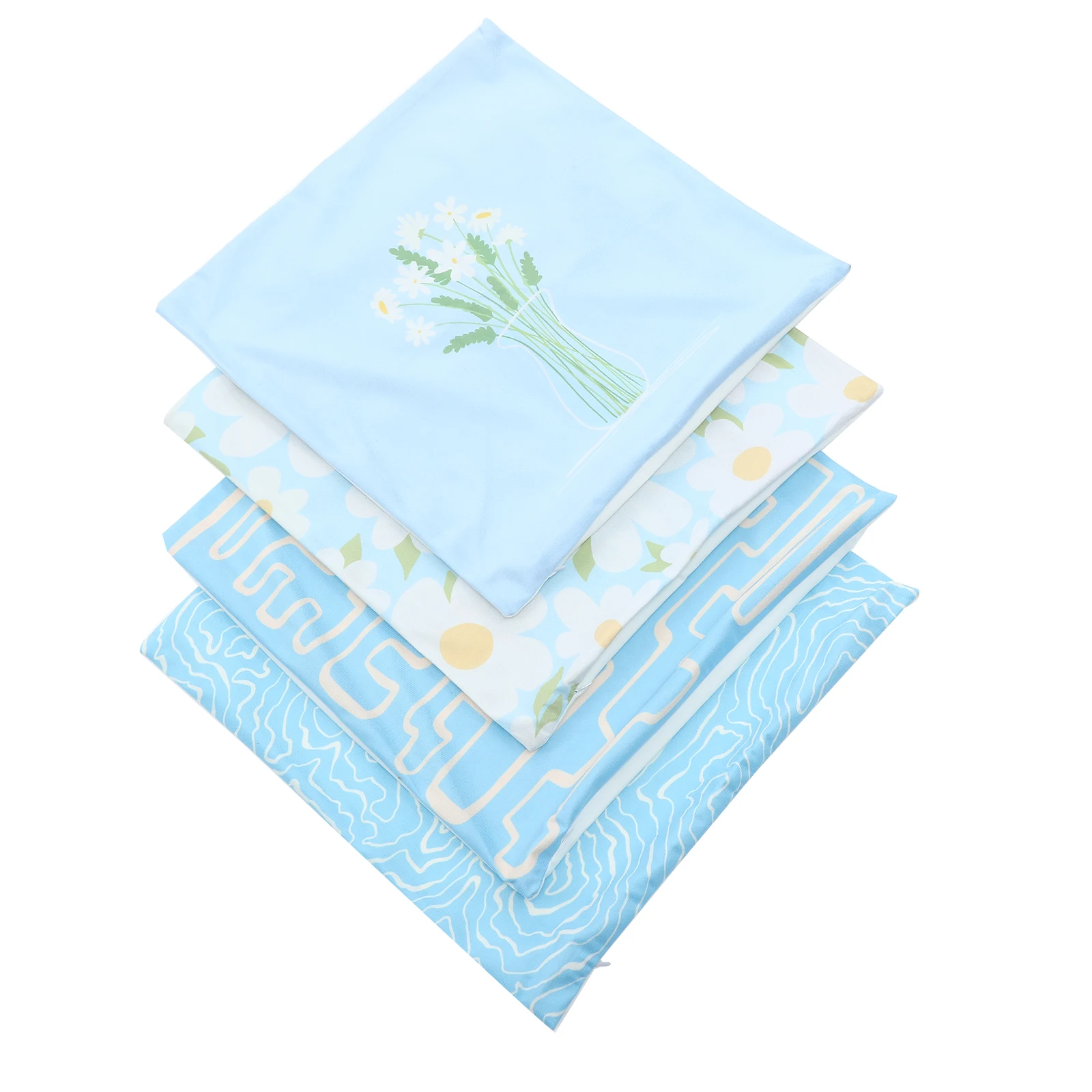 

4pcs Sofa Pillow Case Throw Covers for Couch Decorative Pillowcase Little Daisy Pp Cotton Accent Printed Cushion Cover