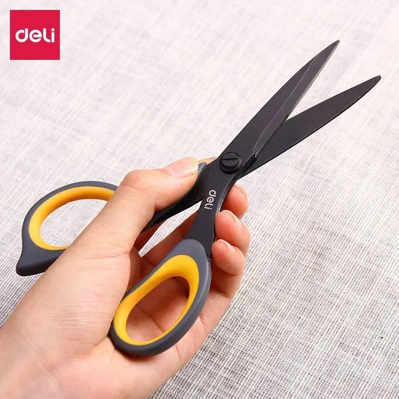 Deli Scissors tijeras 175/210mm Alloy Stainless Steel Anti Stick Stationery Office Student DIY Hand Craft School Tool Supplies