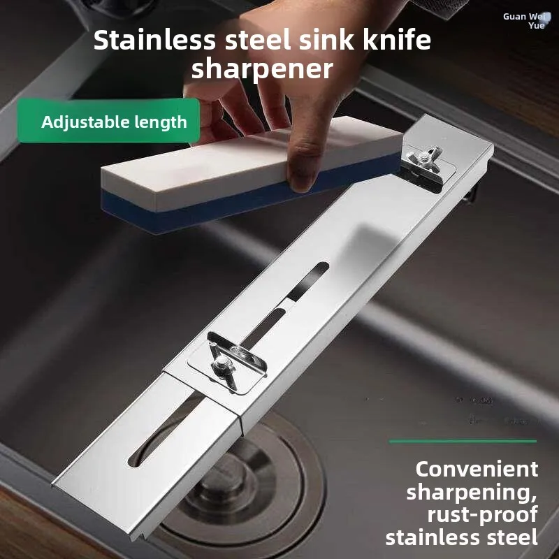 

Kitchen Knife Sharpener Stone Holder Adjustable Extendable Sink Mounted Fixed Knife Grinding Rack for Home Use Cooking Tools